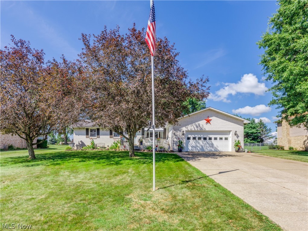 Welcome to this lovely all brick ranch-style home in Glenhaven Village. As you approached this home, you will notice the extra-wide driveway that will lead you to an inviting front porch (deck 8x20). Enter onto the living room with laminate flooring and a large window overlooking the front yard. The recently updated eat-in kitchen offers stainless appliances, granite countertops, a tile backsplash, a breakfast bar, a nice-sized walk-in pantry (3x5), and a dinette opens to the family room. The charming family room has vaulted ceilings, decorative wood beams, a beautiful fireplace (stone surround), and sliders to the three-seasons room, patio, and nice backyard. There are three bedrooms, a full bath (with a large vanity, double sinks, a tile surround shower, & a linen closet), and a convenient half bath on the main floor too. The lower level could be an In-Law Suite with a whole separate kitchen (with cabinets, double oven, refrigerator, a sink, a center island), a spacious rec room, a f