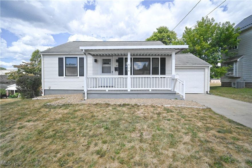 What a cute ranch! Great one floor plan that starts with curb appeal and a great covered front porch! Spacious living room with a nice picture window allows some great natural light to flood in. The large eat in kitchen has plenty of cabinets and countertops to whip up a great meal and the fridge and stove stay for the new owner! Two large first floor bedrooms with oversized single closets, and a full bath with tub shower surround. Neat and fresh. This home has all new Vinyl plank flooring and fresh paint! Come on down to the basement and see all the options you have with a huge finished family room - paneled with means new flooring and two double closets and a third bedroom, also paneled and newly floored with great closet space! Now, if you need a fourth bedroom, just use the family room, the space here is great and the best closet space in the house is right there! But wait, there’s more! The laundry room has a shower. There is also a HUGE HALF BATH. Do not miss the great under stair lighted storage, and there is also a really nice room that could be used for hobbies or storage that is paneled. The Gas forced air furnace and Central air are updated, and there is a gas water tank. Updated 100 AMP Panel. Public water and public sewer. Attached one car garage for easy access into your home! Huge backyard! Great one floor living with options. Call today, this ranch is waiting for you!