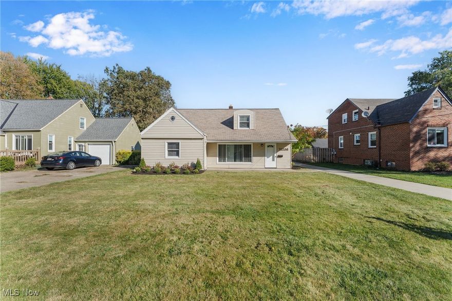 Welcome to 21236 Northwood, a beautifully updated Cape Cod in the heart of Fairview Park! This home has been extensively renovated inside, offering a unique floor plan that blends modern comfort with timeless character. Step inside to a spacious living room filled with natural light from a large picture window, seamlessly flowing into a dining area near the kitchen—perfect for everyday living and entertaining. The living and dining spaces feature stylish updated LVP flooring, while the well-appointed kitchen boasts tile flooring, granite countertops, stainless steel appliances, and abundant cabinetry. Two bedrooms are conveniently located on the first floor—one with plush new carpeting and the other with fresh LVP flooring—along with a beautifully updated full bath. Toward the back of the home, you’ll find a generously sized family room, creating the perfect spot for relaxing or gathering. Upstairs, two additional bedrooms await, including a private retreat with its own ensuite full bath. Enjoy the outdoors from both a charming front patio and a covered back patio overlooking the spacious backyard, which is mostly fenced for added privacy. The location couldn’t be better—close to shopping, parks, and easy highway access. This move-in ready home combines thoughtful updates, flexible living space, and a fantastic location—don’t miss the opportunity to make it yours!