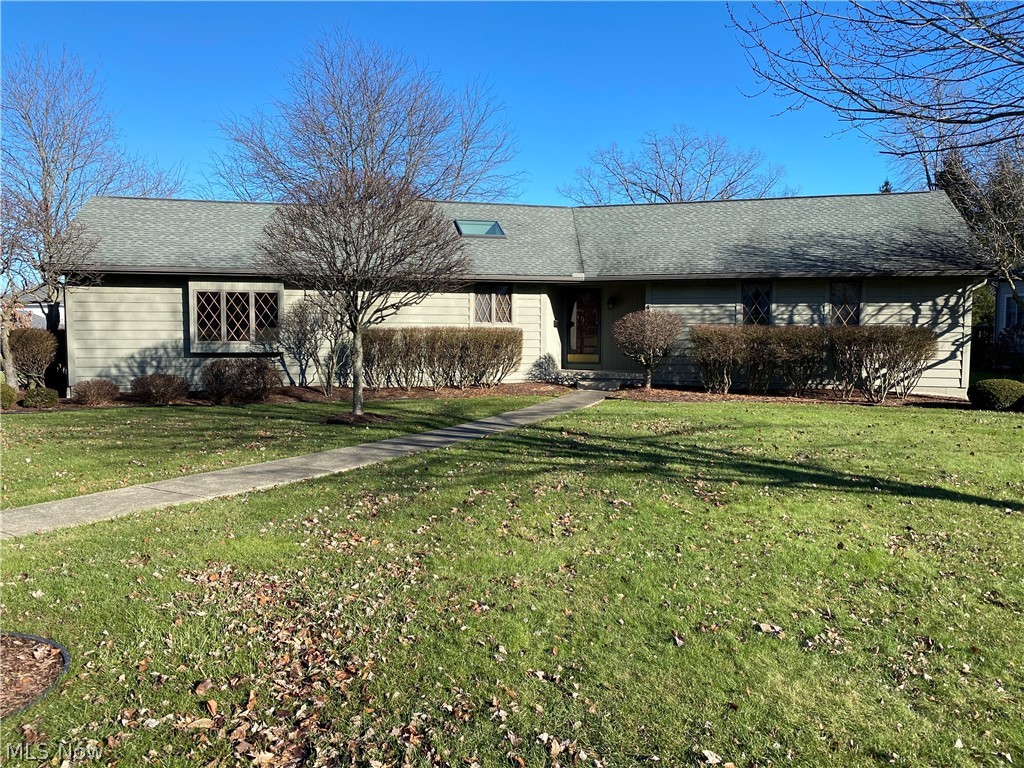This is the one! Beautiful ranch w/ neutral paint. Open floor plan between formal Dining Room and Great Room and Sun Room. GR has vaulted ceiling, nice brick gas fireplace, skylight and wet bar. GR opens to spacious vaulted four season knotty pine sun room with wall of windows; SR opens to trex deck and has great views of the backyard. This corner lot is almost 1/2 acre. Oak cabinets in big kitchen w/ eating area, big skylight, updated granite counter tops, wall oven, stove top, microwave, dishwasher and fridge all stay. Washer and Dryer, 2 yrs old, also stays in laundry room. Nice sized Master bedroom with walk-in closet. Oversized master bathroom has double vanity, shower and separate tub with skylight. Two other bedrooms, one with deep closet and hall bath w/ vaulted ceiling and skylight, plus linen closet. Huge carpeted basement w/ painted block. Full bathroom w/ toilet and tiled shower, and updated vanity. Lots of possibilities on how to use this great space. Two car garage with