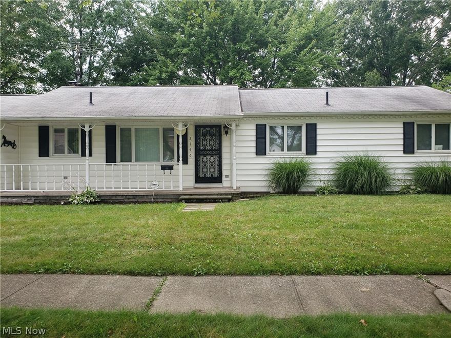 Beautiful 2 Bedroom Possible 3 Bedroom Ranch on a quite street near shopping, schools, and entertainment.  This ranch was well maintained with recently cleaned carpets and fresh paint and updated laminate floors.  The attached 2 car garage has door openers Basement features ample storage with built in cabinets plus a masonry shower.  Corner lot is nicely landscaped with bordered beds and fresh mulch.  A small patio is in the backyard and off the driveway.  Schedule your showing today.