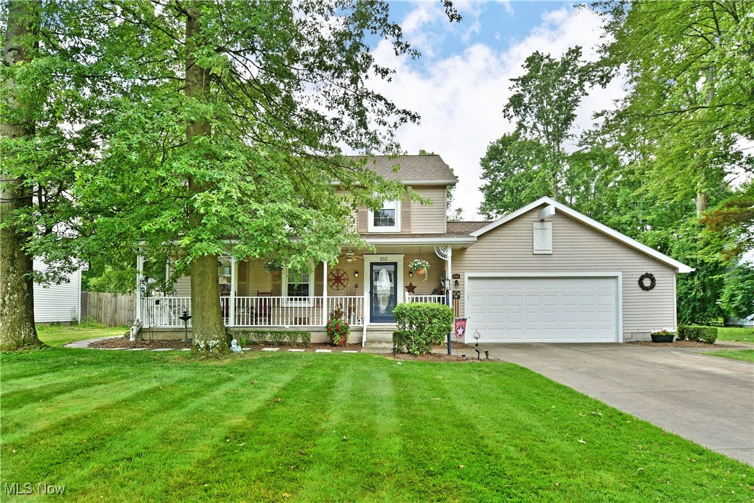 Are you looking for that Cortland home that has it all? Your search ends today as you explore the impressively spacious layout of this remarkable two-story residence! With something for everyone and then some, the engaging home first attracts with its covered front porch and great looks, followed by a fenced-in backyard complete with an expansive rear patio area and an above ground pool to cool you off in the summertime heat. A closer eye will notice the secondary covered side entrance, offering private entry to a full in-law suite for easy caretaking as needed. It would also make a great space for adult children use as an apartment. Step past the decorative entry door to find the tiled foyer and main staircase. A half bath awaits garage access while opposite, a welcoming living room wraps around to find the formal dining space. The central kitchen brings a shimmering tiled backsplash with stainless appliances and additional eat-in dining. Adjacently, the robust family room showcases the brick lined fireplace and substantial mantle before revealing pass-through access to the in-law suite where first floor laundry is found. The suite itself provides a full kitchen, dining area, full bath and bedroom along with a robust great room layout. Upstairs, take advantage of the incredible, four-bedroom layout and accompanying full bath with jacuzzi style tub. Dry storage and utilities are found at the basement level. New roof in 2023, New AC in 2022 on main house and new AC in 2024 in the in-law suite. New cabinets, countertop and floor in kitchen, Lifetime warranty on water proofed basement. 1 year 2-10 Home warranty included. Very motivated sellers! Make an offer!