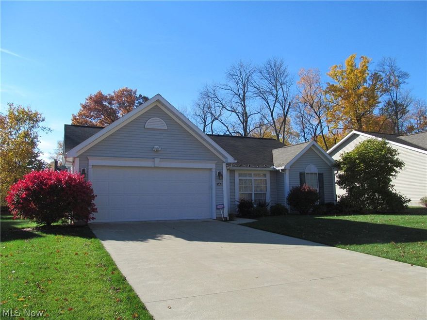 Lovely, one owner home in great condition. Owner hates to leave, but is going into assisted living. The owner's suite has been freshly painted and features a tray ceiling. There is an office, but could easily be used as a 3rd bedroom, it just lacks a closet. The sunroom has a cathedral ceiling and has sliders leading to the rear yard and concrete patio. The huge living room has a cathedral ceiling and plant shelves. The kitchen is full applianced and disposal was replaced this summer. The garage door was replaced 18 months ago. The washer and dryer can remain if buyer wants. There are leaf guards on gutters and ice melting system at front porch area. Security system and garage keypad add to the value and convenience.
HOA includes snow removal, landscaping and alternate year fertilizing and mulching.