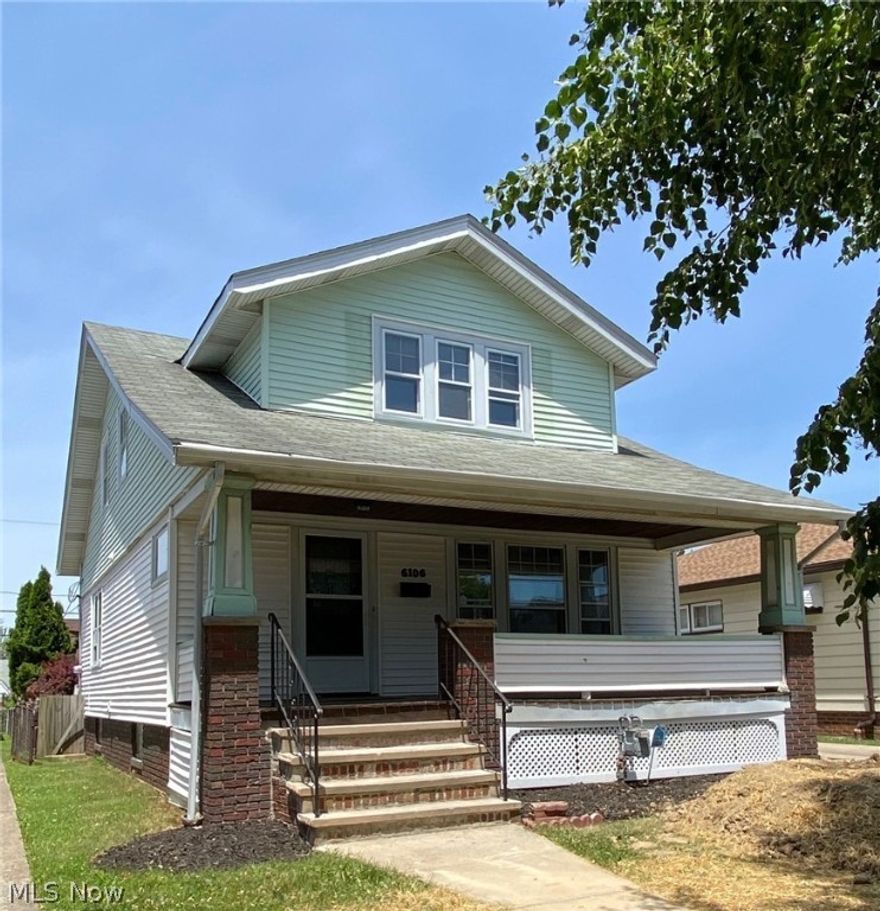 Welcome to this charming 3 bedroom 2 full bath cape cod home with a large welcoming covered front porch! Open concept living, dining and kitchen layout with gorgeous original woodwork.  This home has newly installed luxury vinyl flooring through-out and has just been freshly painted. The kitchen has newly installed cabinets, floating wood shelves, butcher block countertops and all appliances are included. Beautiful leaded glass cabinets and a decorative brick fireplace in the living room.  There is also a bedroom and a full bath located on the first floor. The second floor features a full bath and 2 generously sized bedrooms.  The basement has glass block windows and is plumed for an additional bath. Fully fenced yard with a newly stained deck and pergola.  New furnace recently installed in 2021 along with garage doors. Located close to schools, parks, playgrounds, shopping and highway access. Schedule your tour today!