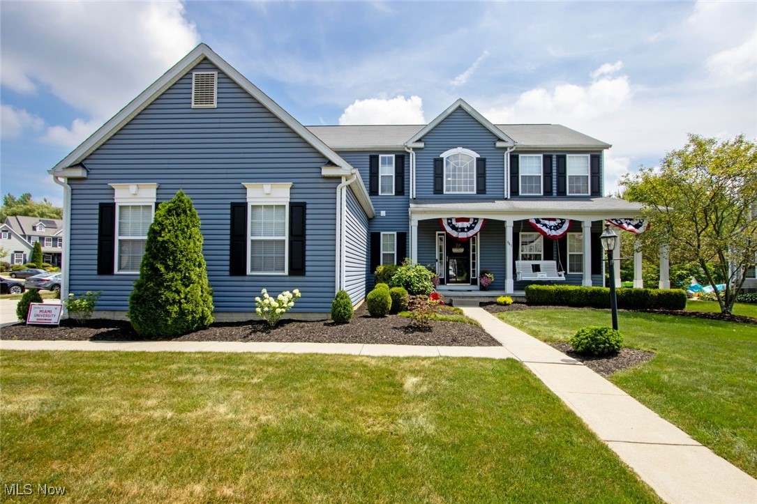 Looking for a house that’s impressive inside and out? Look no more – This one owner home has been impeccably maintained & loved! Situated on a corner and featuring an open layout with many builder upgrades including the beautiful wrap around front porch ~ imagine mornings lounging sipping that morning coffee with your feet kicked up waiving at the kiddos getting on the bus! Wait until you see the well planned Kitchen that was remodeled in 2017 that includes a huge granite top island, a pantry and is open to the morning room and to the Great Room….it’s perfect for entertaining! Your First Floor also includes a 1st Floor Laundry Room (redone in 2017), Formal Dining Room and a Home Office! The 2nd Floor includes a large Owners Suite with a walk in Closet a Private Bathroom with a Soaking Tub, 3 additional spacious bedrooms provide ample comfort and privacy along with their own private full bathroom with double sinks – they were a house full of girls after all! Since it was full of young ladies, the dad needed his space, so let’s take you to the finished lower level (new carpet in 2023) that was professional done by the builder that includes a full bathroom and plenty of storage! But if the teens take that over you can always hide out in your 3 car side load garage with a storage area which includes a 220 electric outlet ready for your tools or electric car! If that isn’t enough, you will love your private backyard oasis with a large professionally poured patio in 2009 with a built in fire pit—this one checks all the boxes! Let’s not forget its located in the very popular Bayberry Estates Neighborhood which offers a swimming pool, clubhouse w/gym, community room for renting out, playground and a stocked fishing pond for catch and release fishing.