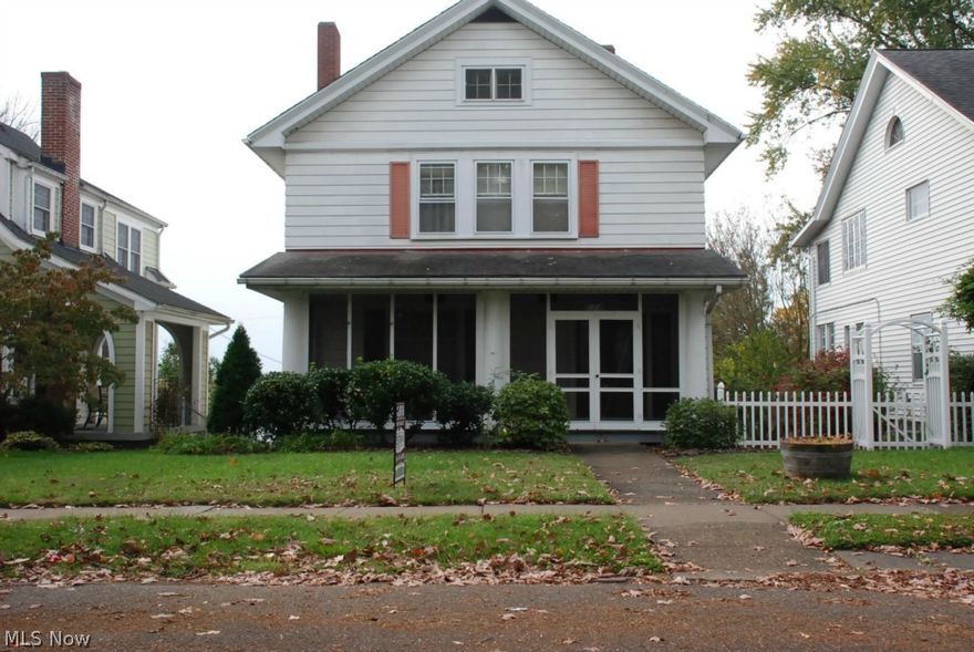 Charming 2 story home with over 2800 Sq.ft. Beautiful kitchen with updated appliances..  Updated furnace, air conditioning,
and hot water tank.  Formal dining room with stain glass window.  Nice screened in front porch, large newer maintenance free deck. Living room has
gas starter in brick fire place.  3rd floor is finished perfect for additional bedroom or loft area.  Lower level is finished with new carpet and walk
out basement area with patio under deck. Back yard has brick garage building was used for workshop.  Washer and dryer included. Great home
being sold as is for estate.  Located north close to shopping, banking and hospitals.