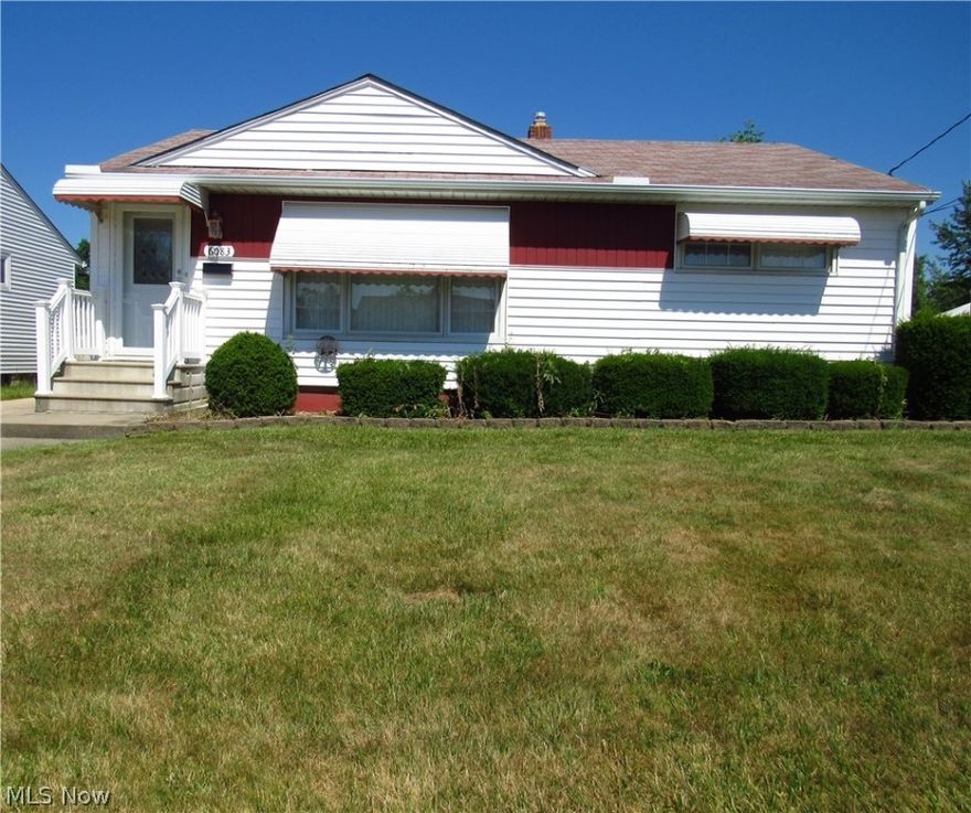 Be first or be sorry! Easy to show! Immediate possession! Ranch located on a low traffic street. Eat-in kitchen with oak cabinets, breakfast bar and all appliances staying. Beautiful hardwood floors. Basement has recreation room, storage, extra cabinets, glass block windows and laundry room. Two car garage. Includes one year home warranty!