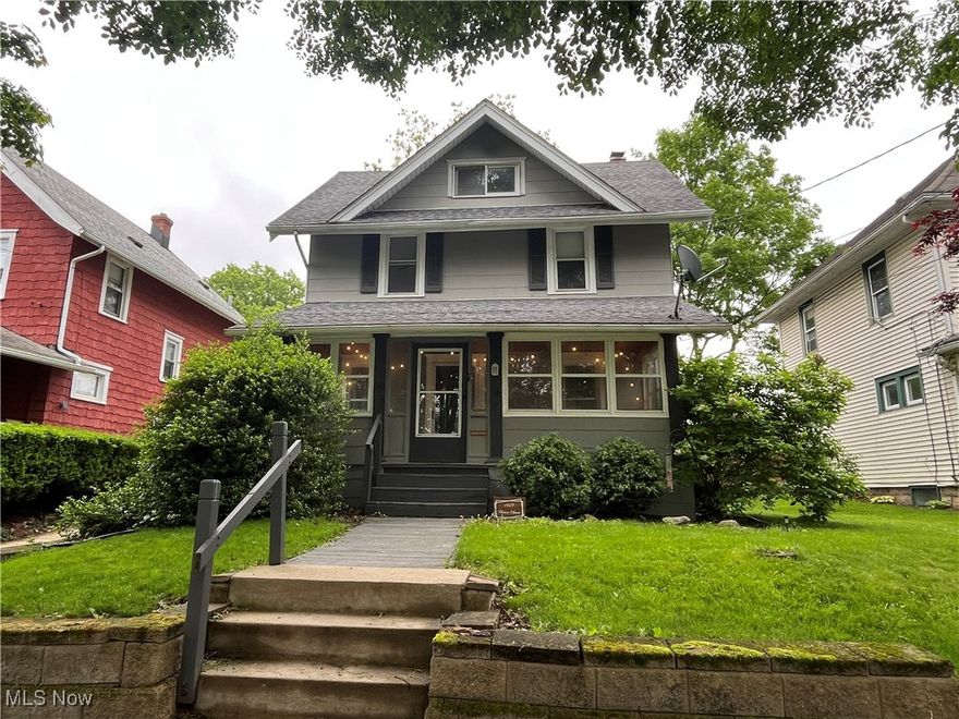 Charming 4-bedroom colonial, situated in a cozy neighborhood that is close to so many of the amenities that Cuyahoga Falls has to offer. This home has been updated in so many ways- from the upgraded flooring, the neutral paint, furnace (2023), air conditioner (2023), hot water tank (2022), carpet (2023), windows and so much more! The first floor is extremely spacious, with a large living room, formal dining room, and kitchen with loads of counterspace and cabinets. There is an additional living area off of the kitchen that leads directly out to the fenced backyard, along with the first-floor laundry room. Finishing off the first floor is a beautifully updated full bathroom! The second floor is home to three bedrooms and a full bathroom. The third floor is the perfect space for an oversized fourth bedroom or can be used as a recreation room or spacious office. The fully enclosed front porch is ideal for sipping a coffee and reading a book or for extending the indoor living space. Do not miss your opportunity to own this beautiful colonial in the heart of it all! Call TODAY for your private showing.