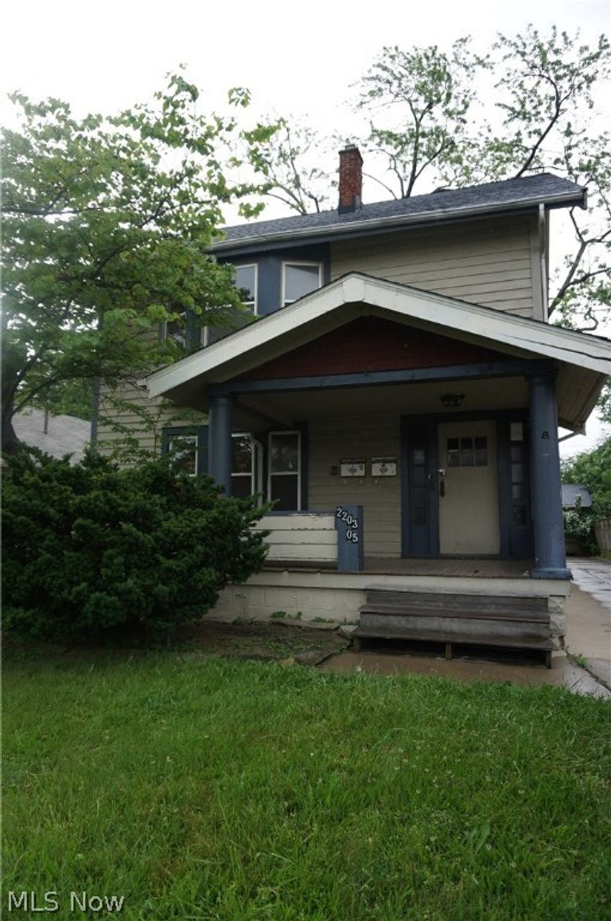 Spacious home with tons of natural light ready to be yours! Larger than it looks from the outside, don’t miss out on this one. Unit one has 3 bedrooms, unit 2 has 2 bedrooms, AND the 3rd unit is an efficiency and has a bedroom/living room/kitchen. Hardwood floors in most rooms, almost all windows are newer replacement windows, full unfinished basement with extra storage rooms, detached 2 car garage, covered porch and enclosed porch as well. Tons of opportunities here. Rent all units, or live in one and rent the rest. Great location, close to I90, the shoreway, libraries & Lakewood Park, and more. Sold as is; buyer to assume any/all city POS violations if applicable.