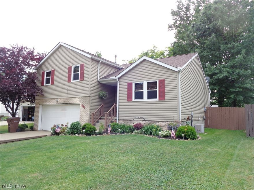 This home is a lovely, well maintained, updated 3 bedroom 4-level split with a full fenced-in backyard. New paint throughout, laminate flooring in kitchen, living room, dining room and cathedral ceilinged living room, fireplace in the family room. Exit to the backyard and enjoy the patio and deck with above-ground swimming pool (new owner will need to replace liner). Nearby elementary and highschool. Don't let this beauty get away!