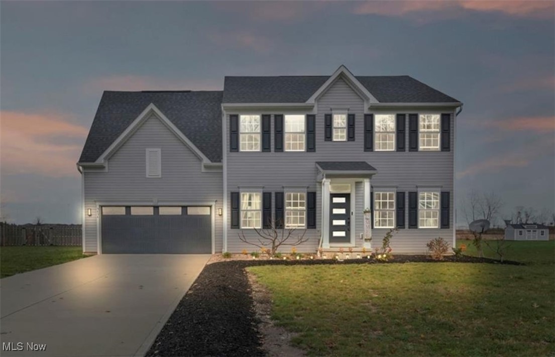 Nestled in the sought-after Estates of Sheffield East, this exceptional 4-bedroom, 3.5-bath colonial offers a rare blend of modern style, functional design, and a prime Sheffield Village location. Built in 2019 on a generous 0.70-acre lot, the home boasts over 2,500 sq ft of thoughtfully designed living space. The main level features a formal dining room, versatile flex space perfect for an office or playroom, and an open-concept great room flowing into a spacious kitchen with stainless steel appliances, abundant counter space, and a large breakfast bar—ideal for everyday living and entertaining. The private owner’s suite offers dual walk-in closets and a Roman-style walk-in shower, while a finished loft upstairs provides additional space for work or relaxation. Step outside to a 14'x14' Trex deck (2020) overlooking a deep backyard with room to play, plus a seasonal above-ground pool. Additional highlights include kitchen updates (2021), fresh paint, smart thermostat, security system (buyer to verify), and all major appliances included. A 2-car attached garage and wide driveway provide ample parking. Conveniently located near I-90, parks, Lake Erie, shopping, dining, and in the highly rated Sheffield-Sheffield Lake School District. Offered with creative financing options, including the opportunity to take over the seller’s existing 3.25% mortgage—an exceptional advantage in today’s market. Don’t miss this rare opportunity to combine a beautiful home with favorable financing terms.