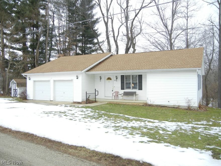 Affordable newer 2 bedroom, 2 bath home on large 0.858 acre wooded lot. Easy access wide doorways, all appliances, lots of closet space, storage shed. Deck overlooking woods in back. New roof shingles.