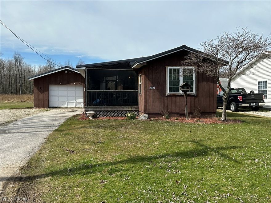 700 sq ft mobile home (sq ft enlarged due to addition to bedroom). One bedroom. updated flooring, walls, roof and bath.   Seller is willing to leave some furniture. Screened enclosed porch. Appliances stay. There is an annual mobile home tax separate from the property tax bill. Deed to real estate and title to home.