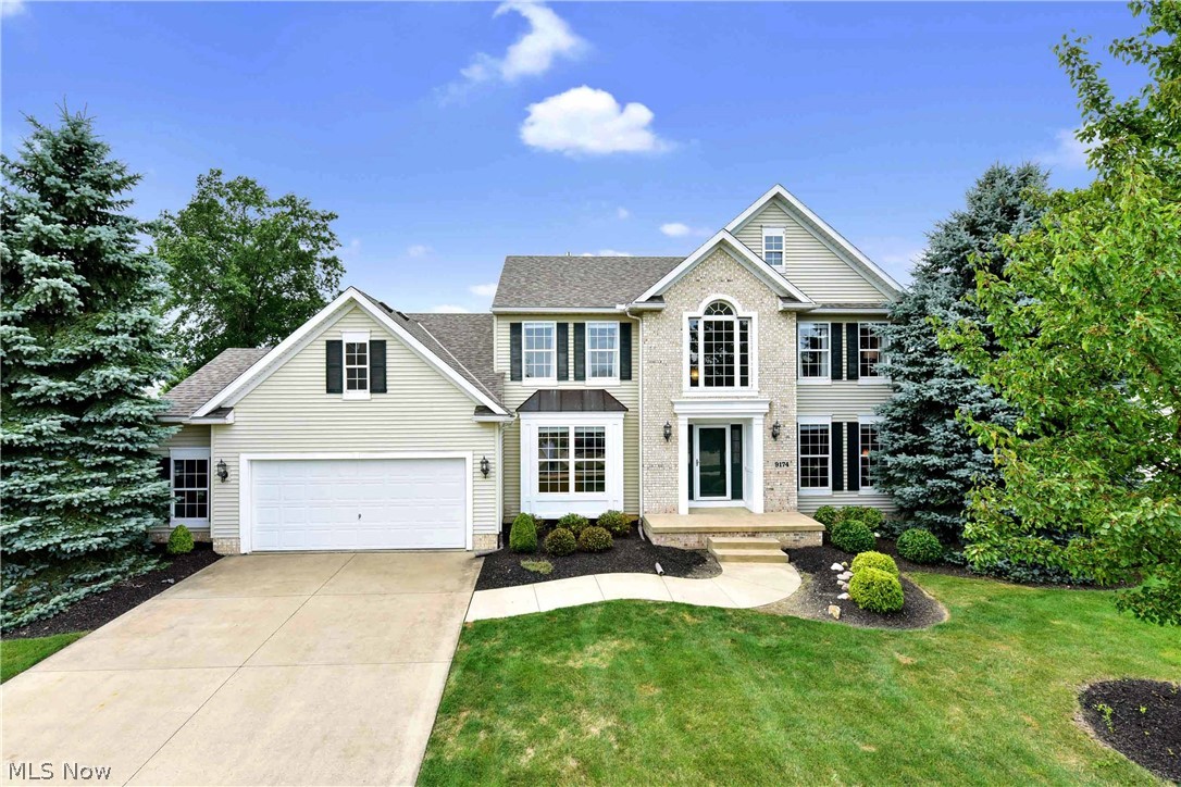 This Beautiful home in Waterbury Estates welcome you! This home was newly built in 2003 and has been lovingly cared for and enjoyed by the original owners. The home features a wonderful open concept kitchen/dining area, as the kitchen is open to a great family room with a cozy gas fireplace, neutral gray tones and new carpet, this is a great space for entertaining! Also off the kitchen is a sliding door granting access to the wonderful backyard with a stunning stamped paved patio. The kitchen has an abundance of storage, featuring rich wood cabinets & a 6 ft pantry, the kitchen also features a stainless steel microwave & a large center island. Imagine your productivity in the 1st floor, office with a large window, conveniently located close to the the kitchen and 1/2 bath. The homes also features a formal living room, which flows to a formal dining room, the home is painted in neutral tones throughout and features custom cordless blinds.
The master suite offers large closets and a pr
