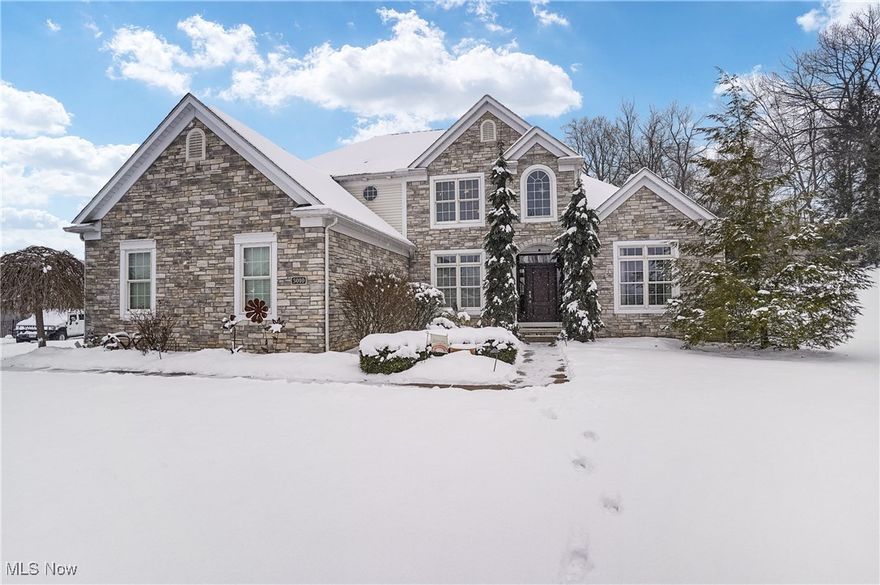 Stunning stone/vinyl 4-5 BR Colonial on cul-de-sac in desirable Pambi Farms. 1st fl incl 2-sty entrance w/oak hardwd fl & 2-sty carpeted great rm w/gas firepl & wall of winds overlooking backyd, primary BR w/tray ceilg, chandelier, planatation blinds, carpet, primary BA w/Kraftmaid maple cabs, dbl corian sinks, jetted garden tub, step-in shower, priv toilet, ceramic fl, linen & walk-in closets, eat-in kit w/breakfast bar & eating area, SS appliances, Kraftmaid maple cabs, granite counter/island/sink, recessed/pendant/under cupbd lighting, oak hardwd fl, forml dining rm w/3 hanging lights, dbl crown moldg, wainscoting, plantation blinds, custom drapes, bamboo floor, sun rm w/cath ceiling & ceilg fan, 2 skylights, oak hardwd fl, laundry rm w/util sink & cabs, ceramic tile floor, 1/2 bath w/oak hdwd floor. Upst are 3 bedrms & loft sitting area w/carpet & full bath w/dbl sinks & ceramic tile floor. LL has addl full living suite w/eat-in kitch, dining area, 3 carpeted rec areas w/ventless gas firepl, bedrm w/carpet & closet, full bath w/vanity, step-in shower & ceramic tile floor, lots of storage. Pella winds in gr rm plus front/back doors 2016 w/lifetime transferable warr, carpeting 2 yr in gr rm/mbr, kitch appli less than 11 yr, 2021 high eff furn w/extra low speed fan & transf warr, 2021 80-gal H2O w/power vent, Rainbird sprinkler syst, heated 3-car, extra deep attach gar w/att shelving, 200 amp elect incl 220 line to hot tub spot (current hot tub not working & will be removed), hard-wired smoke/fire/carbon monoxide alarm on all 3 floors with Vector, LL wired for surround sound/spots for speakers in walls, large storage room w/att shelving, trex deck, paver patio, firepit with gas line, hillside w/28 tons of river rock/lights/fountain plus professional landscpg & lightg all around the house. Roof is orig 30-yr shingles checked regularly. Home Warranty. Addl info under pictures & room sizes/desc. See this fabulous home today & make it yours!