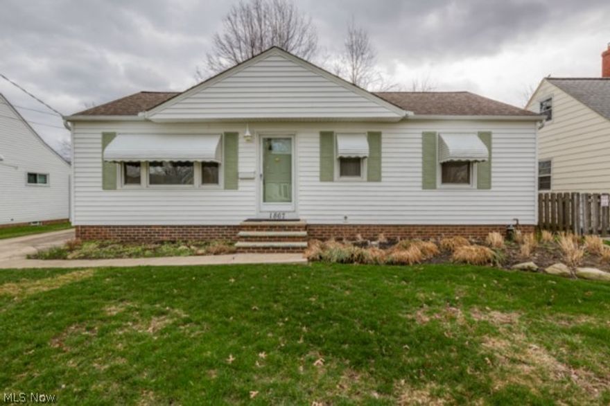 Not Bank Owned. Not a Short Sale, and Not a Fixer Upper!!Fantastic bright and airy Wickliffe Ranch! 3 BR, 1 full BA. Partially finished lower level & 2.5 car detached garage! Exceptionally cared for move in condition home that is ready for its new owners to love, care for and enjoy for many years to come! Superb curb appeal with shutters that exemplify!  Walk into and enjoy the large LR w/hardwood floors & neutral decor. The 3 nice-sized BRs with ceiling fans & have hardwood floors! Updated kitchen w/gourmet cabinetry with ceiling fan & appliances. Fantastic dining area with hardwood floors! Partially finished basement w/a storage room and large additional bonus room that could be used as whatever you wish - rec room, workshop, office - you decide.  Superb size yard that has been taken care of landscaped and maintained professionally. Newer updates include: windows, roof, siding, glass black windows, fixtures, hardware, HWT, kitchen, vinyl, and so much more! One year Home Warranty.