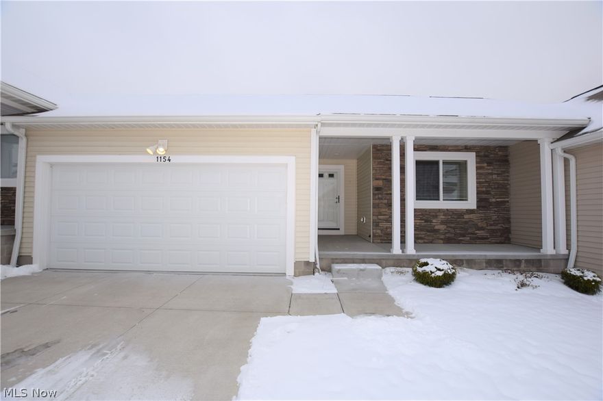 Welcome to this beautiful 2-bedroom, 3-bath ranch condo built in 2016. Open floor plan and neutral decor throughout. Appliances include washer, dryer, stainless steel fridge, stove, dishwasher and microwave. Laundry room is on the main floor and has lots of cabinets and a counter. Master suite has a full bathroom and a large walk-in closet. Dining area has a sliding glass door leading to the deck. Finished basement includes a bonus room with a large closet, a family room, a full bath, and lots of shelves for storage. Two-car attached garage.