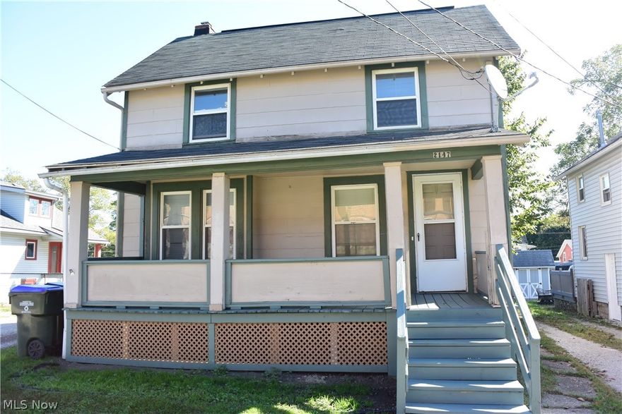 Affordable housing and great location..easy access to route 8, shopping and walking distance to shops, restaurants, amphitheater, Cuyahoga River, national parks walk, running and bike trails.  Cute as button 2 bedroom colonial with lots of cabinetry, formal dining room.  Large front porch to enjoy the seasons.  Seller is having the frontage of the property to take off approximately 30 feet of frontage...approximately front will be 72 feet...NO FHA financing.