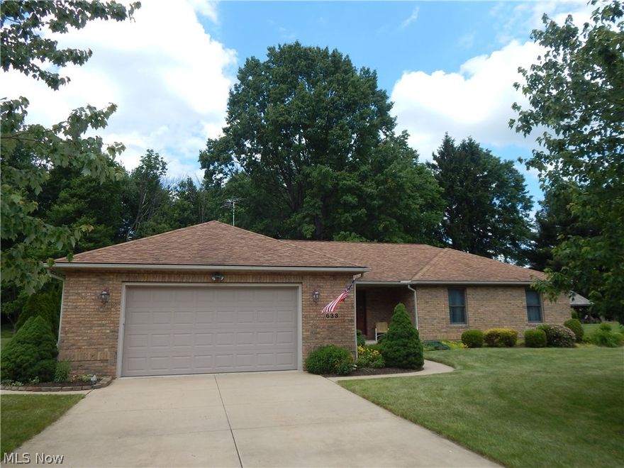Comfortable stylish ranch style home. Tremendous layout featuring beautiful great room with gas fireplace. Nice size fully appliance eat in kitchen. Center Island, substantial counter space and many storage cabinets. Enjoy the luxurious updated master bathroom. Full size walk in shower and plenty of counter space. Two additional bedrooms featuring nice size closets, sure to please. Bright and beautiful sun room off kitchen, walk out slider to deck over looking beautiful back yard. Full size basement with half bath, work bench, easy to finish if desire. Home Warranty by Americas Preferred .