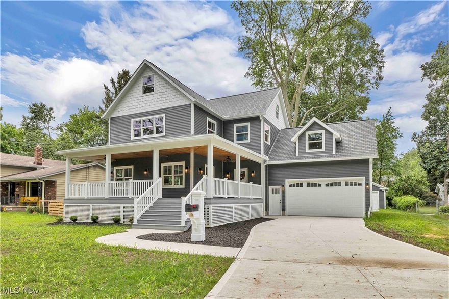 Welcome to this stunning new construction 5 bedroom 4 ½ bath home in beautiful Bay Village, just one mile from Crocker Park's premier shopping and dining. Designed with comfort and efficiency in mind, this open-concept home features a spacious basement with a 9-foot ceiling. Master suites with luxury baths are located on both the first and second floors. Enjoy the bonus room/den above the garage, complete with a Heat pump for year-round climate control. The main home boasts a 96% efficient Trane furnace and 4-ton AC unit, paired with an Arzel zoning system for consistent temperatures on all floors. Throughout the home, you'll find handcrafted solid hickory hardwood flooring by Sheoga, quartz countertops in elegant Miami White, and smart LED lighting control system via the Leviton app. The kitchen is perfect for entertaining, featuring Kitchen Aid stainless steel appliances throughout including a 36" gas range, combo wall oven and microwave, French door refrigerator and dishwasher. Soft-close drawers, roll-out shelving, and a designer backsplash and walk-in pantry complete the scene. A Heatilator vented gas fireplace adds warmth and style to the living area. Unique to this home are two, two-car garages, attached and detached - with the rear garage equipped with its own 30 amp, 230V electrical service. Situated on a desirable larger lot, this property is truly a rare find in a sought-after location.