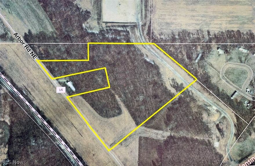 12.3 acres with frontage on Arbor Rd. - 1/2 wooded - 1/2 open - Mineral Rights transfer - May divide