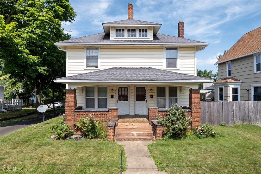 Charming Historic Duplex with Strong Income Potential! Nestled in the leafy Vassar Park neighborhood, this classic side by side duplex offers two identical floor plans with unique updates throughout each unit. Walk up to a recently redecked covered front porch into an inviting living room with high ceilings, spacious, open living areas with ample natural light and large windows. You'll find original preserved hardwood floors on one side and new vinyl plank flooring on the other, a fireplace with each gives a warm welcome. The open floor plan leads into the formal dining room where the beautiful woodwork is on display. Each Kitchen has tall cabinetry for efficient use of space and a foyer area that leads to the back entryway of a private fenced in back yard perfect for entertaining. Private gate leads to easy access to the garage of your choice as there are 5 of them just off a private alley. Each comes equipped with a new garage door and opener plus 3 more secure spaces for storage! The full second story adds generous living space, ideal for long term renters or owner occupation, consisting of 2 oversized bedrooms with ample closet space, with new carpet on one side, and LVP and an updated bathroom that still maintains its historic charm. The full basement houses the utilities and delivers laundry hookups with extra storage space. The timeless exterior façade showcases the property’s historic character, while all of the recent updates ensure modern comfort. Situated just minutes from downtown Canton, with easy access to I-77 and the University Circle area. Whether you’re a savvy investor seeking a turnkey duplex with solid rental history or an owner-occupant looking to offset your mortgage, 1814–1818 Woodland Ave combines historic charm with modern amenities and a proven location. Don’t miss this rare opportunity to own a piece of Canton’s architectural heritage!