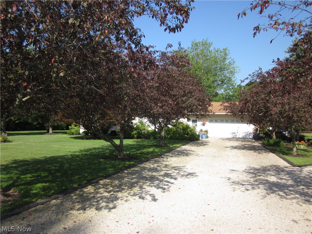 Park like setting surrounds this updated Ranch. Living room with fireplace, Quartz countertop in kitchen, sliding glass door leads to paver patio. Beautiful treed lot, two outbuildings one approx 32 x 32, one 26 x 16. New septic system.