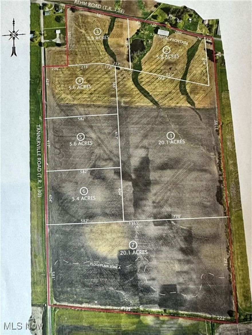 Live Auction.  These great parcels of land have views of the valley and farm community. Great Sites, Fertile soil for your Garden, all in a wonderful country location! A Great Place to Build or Farm. PARCEL 1: 20.1 Acres 62’ frontage-this is the spot for your estate. PARCEL 2: 5.8 Acres 579’Frontage, with a Pond and Bank Barn. PARCEL 3: 5.3 Acres 581’Frontage. PARCEL 4: 5.6 Acres 428’ Frontage. PARCEL 5: 5.6 Acres 417’ Frontage. PARCEL 6: 5.4 Acres 404’ Frontage. PARCEL 7: 20.1 Acres 581’ Frontage with a small knoll for your buildings and very rich soil for your crops. Parcels 1thru 3 front on Rehm Rd. Parcels 4 thru 7 front on Tannerville Rd. Pick your parcels and have your finances ready by auction day! Buy 1 or all parcels. See our website for auction terms.
