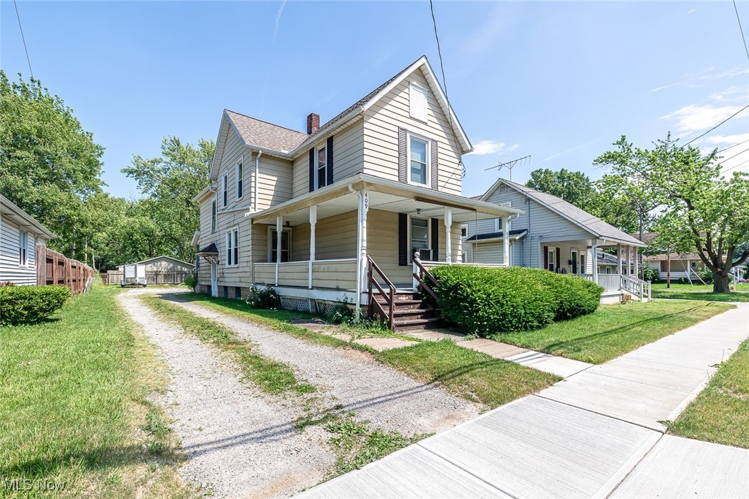 Great investment opportunity or live in one unit and let the tenant pay a portion of the mortgage. 2 family unit w/ 2 bedroom & 1 bath in each. Upper unit offers rear balcony. Both units mirror images of one another with 15 x 10 living room w/ hardwood flooring, 14 x 11 eat- in kitchen w/ vinyl flooring & stove, 1st bedroom measures 15 x 13 & 2nd bedroom measures 15 x 14 both w/ hardwood flooring for easy maintenance. Updated in past 10 years includes electrical & windows; one hot water tank replaced 2019, bathroom updates and roof & gutters 2023 w/25 year shingles. Spacious lot for additional parking. Conveniently located near schools, stores, restaurants, and easy access to all highways. Price reflects Basement needing work and furnaces are original, but still operable. List price is below recent assessed tax value. Lower unit is currently occupied and on a month to month agreement and may wish to stay, if option is there. Upstairs unit is vacant and ready for showings. Each unit has its own separate entrance to basement and residence. Current tenant takes care of lawn. Front porch accessed from lower unit. Conveniently located near highways, schools, shopping, restaurants, etc. Why pay rent when you can own and still bring in an income?