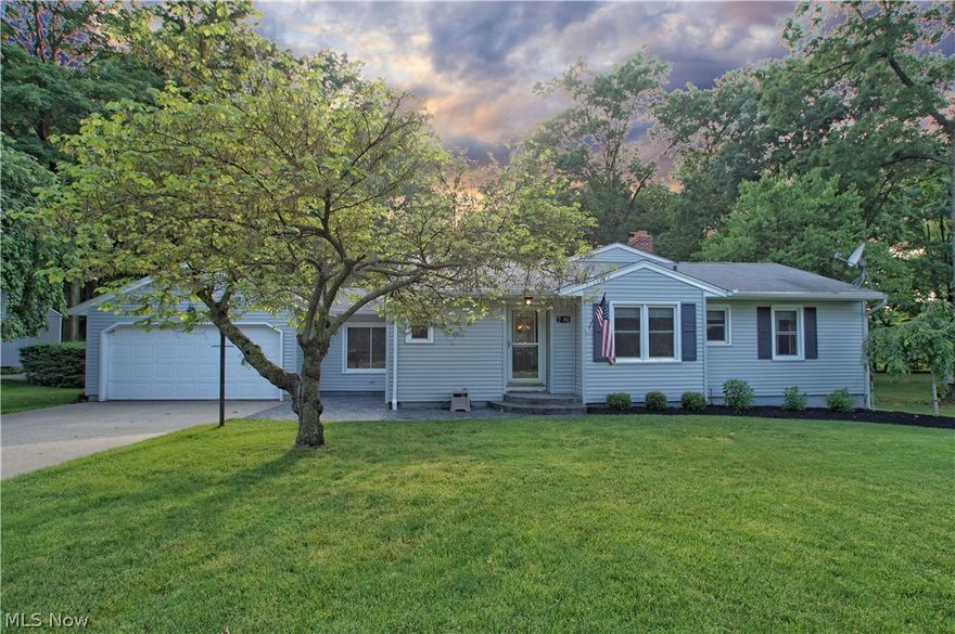 Highly sought after Mentor Ranch style home that has been extremely well cared for by it's current owner. 90% hardwood floors throughout, including under the current Dining Room carpeting. Updates include Kitchen, Bathrooms, Windows, Siding, Furnace and Air Conditioning. Great Room and Master Glamour Bathroom addition completed in 2007. Spacious formal Dining Room features fireplace with wood burner insert. Attached Breezeway leads to roomy two car Garage. Beautiful private 2/3 acre lot with creek and storage shed. Full finished Basement with full Bathroom. All Kitchen appliances stay and one year Home Owners Warranty included.