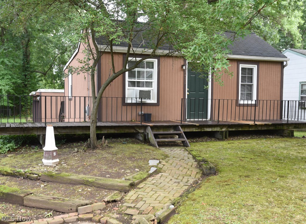 Cozy, updated ranch in Stow on deadend street! This 2-bedroom home has updated kitchen cabinets, counters, flooring and appliances. In addition there is newer carpet, ceiling fan, lights, and window air conditioner. Even more updates include bathroom vanity and toilet, windows, doors, screens, sump pump, electric box/wiring, insulation. Newer boiler has been cleaned and serviced. Washer and dryer stay. Waterproofed basement has a "walk-out" with small/half door. One basement room is partially finished but low ceiling. The large, detached 3-car garage could be perfect for a car buff (has a steel I-beam running across the center) or just as storage. Stow-Monroe Falls school district could also make this the perfect starter home or great for downsizing. Move-in ready! Home Warranty included.