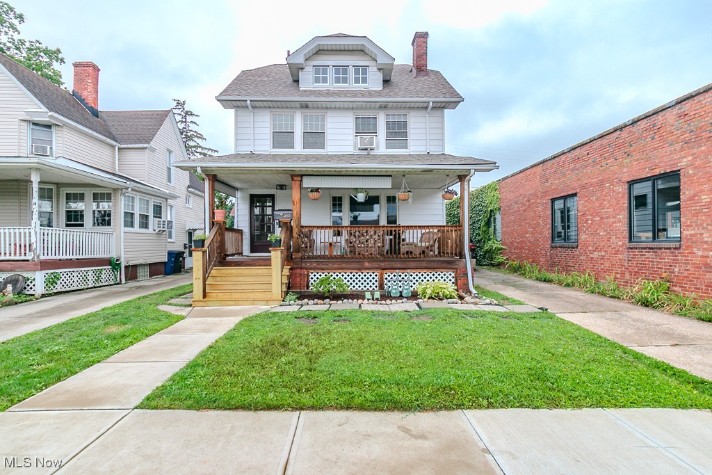 A truly unique Duplex located by all the charm that Lakewood has to offer! The welcoming front porch invites you into this up and down multi-family home. Once in the foyer you can enter into the main floor unit or go directly up to the second floor unit. The first floor living space has hard wood flooring, a decorative fireplace, and spacious living/dining room. There are 2 bedrooms and a full bath on this level. The upstairs unit has separate living and sleeping quarters. To the front of the unit new hardwood flooring runs throughout the living/ eating area. There is a full kitchen and a full bath. The bedrooms are located to the back of the unit and one of the bedrooms has a full en suite with walk-in closet. The basement is divided in half so you have your own laundry and storage access. Outside a private retreat is perfect for gardening or just relaxing in the sun. Conveniently located within minutes restaurants, shopping, and parks!