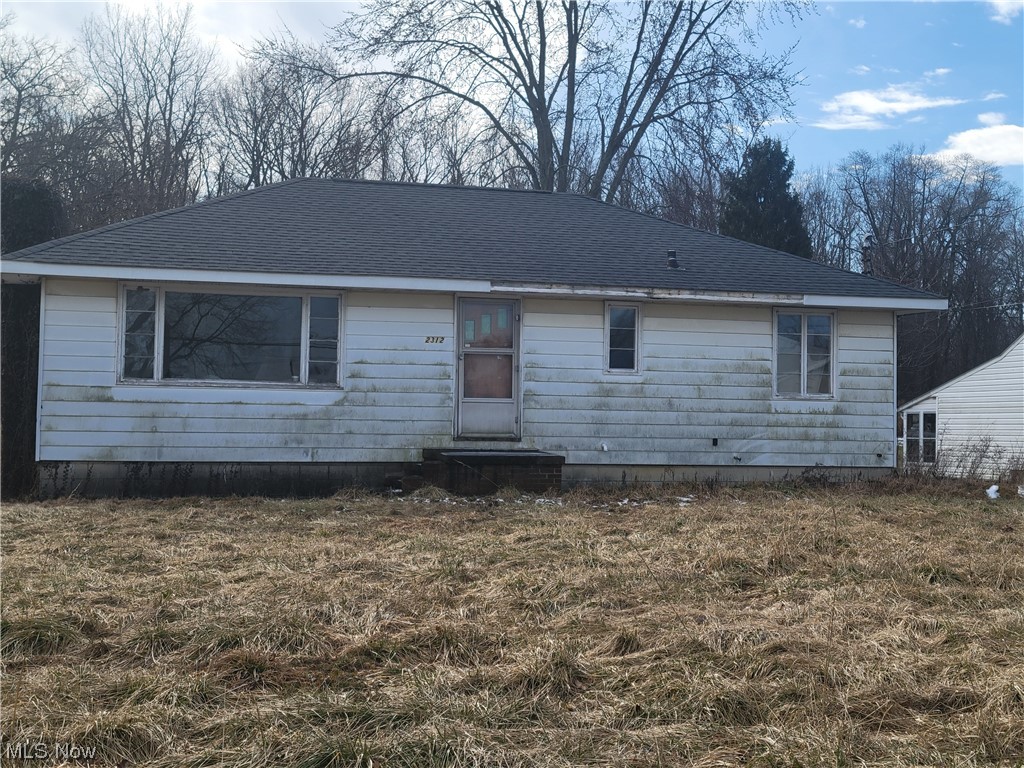 Welcome to the beautiful city of Elyria, Ohio at 2312 Eschtruth where this ranch home boast of 2 bedrooms, 1 bath, a living room, dining room, and a basement with a nice size backyard for entertaining. This home has a newer roof, but the home does need some work. This home is waiting for the future homeowner to come in with their own creative ideas to make this home their very own, with either their own capital or rehab loan, or an investor who is looking to do a fix and flip or buy and hold. This home is not far from midway mall.