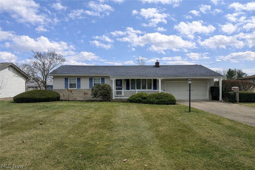 FEEL LIKE YOU ARE ACTUALLY INSIDE THIS HOME! WALKTHROUGH THE 3D VIRTUAL TOUR OF THIS PROPERTY BY CLICKING THE LINK! Well-Maintained 3-bedroom, 2 full bathroom Ranch with Finished Basement, Covered Rear Porch & Fenced Yard!

Welcome home to this beautifully cared-for ranch offering comfort, updates, and exceptional living space inside and out.

The curb appeal is immediate with mature landscaping, an inviting front porch, and an attached garage. Inside, you’ll find a functional layout featuring an updated kitchen with rich cabinetry, solid surface countertops, stainless steel appliances, and tile backsplash. The kitchen flows seamlessly into the main living areas for easy everyday living.

Bedrooms feature hardwood flooring, neutral paint, and ample closet space. The updated full bath offers a beautifully tiled shower with glass doors and quality finishes.

The finished basement expands your living space with a large recreation room highlighted by a classic brick fireplace and warm wood detailing — perfect for entertaining, game nights, or creating a second family room. An additional full bath downstairs adds convenience and flexibility.

Step outside and you’ll find one of the home’s best features — a spacious covered rear porch with direct access from both the garage and great room. This setup makes outdoor entertaining easy and protected from the elements. The backyard is fenced and includes a storage shed, providing excellent space for tools, lawn equipment, or hobby storage.