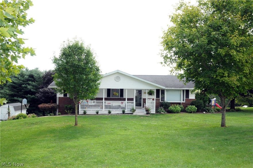 Beautiful open concept Ranch home in East Muskingum Schools. Sit on your large covered front porch or in a huge sunroom. This 3 bedroom 3 bath home is a must see. Updated home within the last 3 years with new flooring and carpeting. Barn doors cover an opening into the sunroom to allow light to flood though the house if you want. Home is on a dead end street with underground electrical services. Call your agent today for a private showing!!