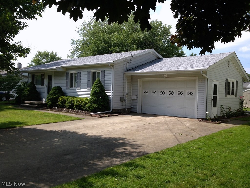 This L-shaped vinyl sided ranch home is much larger than it appears from the street! Nearly 1400 sq ft, Buckeye schools, attached 1.5 car heated garage, screened in patio and storage shed on a concrete pad. 4 first floor bedrooms, first floor bath with double vanity, shower stall and stackable washer & dryer. Many updates include central air, furnace, hot water tank, breaker box and oak Kraftmaid kitchen. New roof in June 2014. Open 20x15 kitchen/family room area could be kitchen/dining room depending on your current needs. Tons of possibilities in the lower level with an unfinished 24x23 recreation room, 2nd washer/dryer hookup, storage space and 2nd bathroom in need of updating.