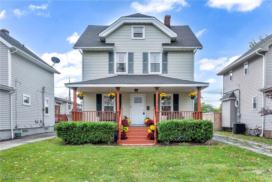 This charming 3-bedroom home in West Park not far from Kamm’s Corner, near the Lakewood border, offers both comfort and convenience. Located close to parks, grocery stores, I-90, Lake Erie, and a variety of shopping and dining options, this home puts everything you need within easy reach. Inside, you’ll find beautiful original hardwood floors on the main level and throughout the second-floor bedrooms, with fresh paint creating a bright, welcoming feel. The bathroom was updated in 2022 with new flooring, toilet, mirror, vanity, and more. The finished attic, with electric installed in 2017, provides versatile bonus space perfect for an bedroom, office, playroom, guest area and/or meditation space. A glass sunroom with new LVT flooring offers additional living space and a peaceful spot to unwind plus extra square footage for the first floor. New front and back doors were installed in 2021, adding to the home’s charm and functionality. Improvements to the porch stairs, railings, and lattice were made most recently in 2024, ensuring a polished, fresh look. Enjoy time on the beautiful front porch along a quiet street, perfect for relaxing and taking in the neighborhood atmosphere. With its thoughtful updates and move-in-ready condition, this home offers low-maintenance living in one of Cleveland’s most desirable neighborhoods. Whether you’re exploring nearby parks, enjoying Lakewood’s vibrant dining scene, or simply relaxing at home, this home needs new owner's to make it their own.