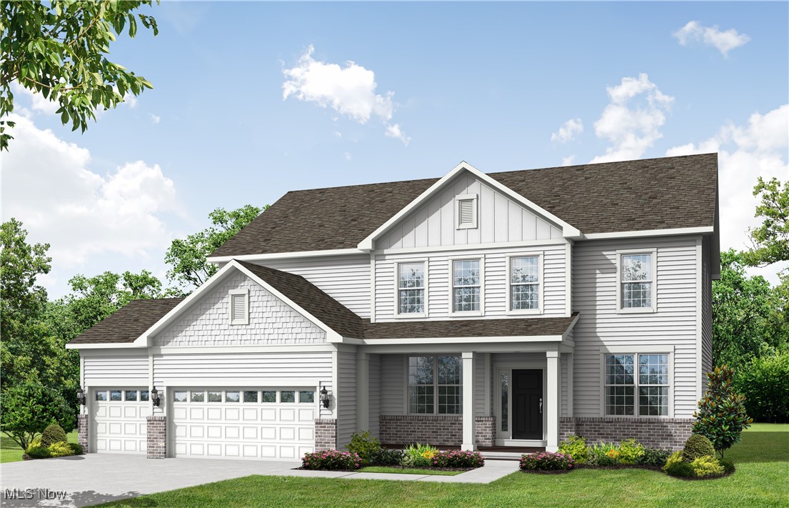 UNDER CONSTRUCTION: This stunning Woodside Home Design is currently under construction at Port Side, in a premier Avon Lake location. The professionally designed exterior greets you with a front porch and beautiful architectural details. This home will feature a 2-story foyer and gathering room with a gas fireplace and ample natural light throughout! The first floor offers two flex rooms as well as a formal dining room in addition to a chef’s kitchen with walk-in pantry and butler’s pantry, mudroom, and convenient first floor laundry that is located right off the mudroom when you enter from the 3-car garage. Up the grand staircase you’re met with a spacious owner’s suite and three additional bedrooms, all with direct access to a bathroom! The designer finishes of this home will provide the perfect palette for you to bring your own décor and make this house your home. Enjoy the end of summer in your new home and take advantage of special financing incentives now! Schedule a visit to our model and learn more!