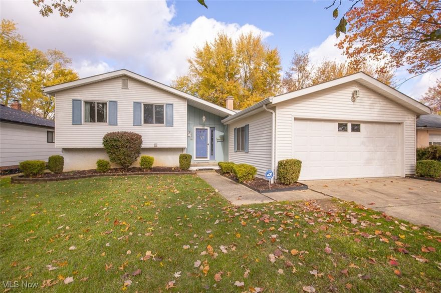 Welcome to 148 Meadow Circle! This large split level has 4 bedrooms and 2 full, updated bathrooms. Nestled on a quiet, tree-lined street and just a short walk from the Millstream entrance of the Cleveland Metroparks, this spacious split level combines timeless charm, thoughtful additions, and unbeatable location. Offering approximately 3,200 square feet of living space, including 3 bedrooms w/ hardwood flooring on the upper level and 1 on the lower level with an additional room w/ built-in shelving and a gas fireplace in the lower level, a bay window in the kitchen, and a large 3 season room with vaulted ceilings that leads out to the deck and pool area. The two full bathrooms—both walk-ins and one being handicap-accessible. This home provides ample room for both relaxation and entertaining. Spacious shed equipped with electric, ideal for additional storage or hobby space—perfect for freeing up the garage. Extra storage potential also available in the unfinished portion of the basement. While the home has been lovingly maintained throughout the decades, it offers an exciting opportunity for new owners to bring fresh updates and make it their own. Located just minutes from downtown Berea, Baldwin Wallace University, Wallace Lake, and Coe Lake, the home offers an ideal blend of nature, convenience, and community.