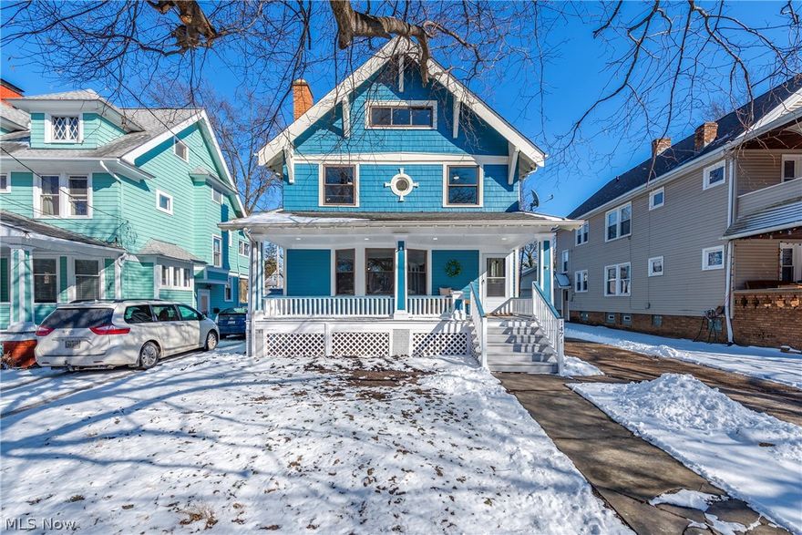 Thoughtfully renovated and completely refreshed, this 4-bedroom, 2-full-bath colonial blends timeless Lakewood character with today’s modern finishes, set on a charming tree-lined street just moments from everything Lakewood has to offer.
The wide front porch welcomes you in and provides the perfect spot for morning coffee or evening unwinding. Inside, you’ll find a light-filled interior with beautiful floors, crown molding, bay window, and original built-ins that preserve the home’s classic charm. The living room centers around a striking fireplace with custom shelving, creating a warm and inviting focal point, while the spacious formal dining room offers ample space for hosting and everyday living.
The fully renovated kitchen is a true highlight, featuring quartz countertops, all new stainless steel appliances, crisp two-tone cabinetry, modern fixtures, and clean lines that feel both fresh and functional. Every surface in the home has been thoughtfully updated, including all new flooring throughout.
Upstairs, the second floor offers 3 comfortable bedrooms and a beautifully renovated full bath with contemporary finishes. The finished third floor provides a flexible fourth bedroom, home office, or private retreat with its own sitting area and large closet. The lower level has also been finished to expand the living space and includes a second fully renovated bath, ideal for guests, recreation, or multi-generational living.
Outside, the original garage has been replaced with a brand new 2-car garage, offering long-term value and peace of mind. Major mechanical updates include furnace (2017), central air (2022), hot water tank (2017), updated electrical panel, mostly vinyl replacement windows and a dimensional roof. This is a true move-in ready Lakewood home where the character has been preserved and the heavy lifting has already been done. Simply unpack and enjoy.