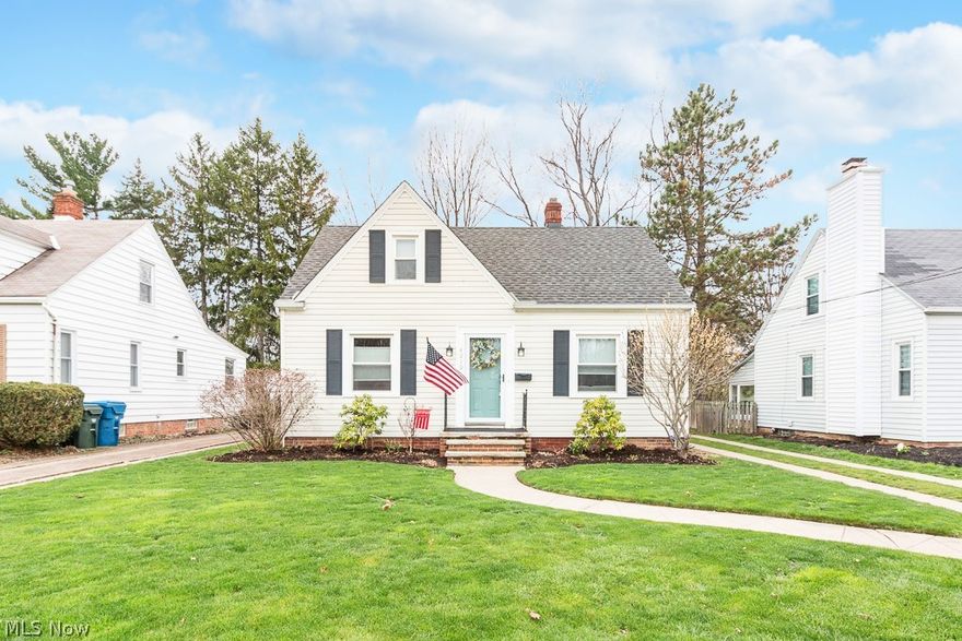 Move right into this well cared for & tastefully updated cape cod.  The 1st floor of this home features 2 bedrooms, updated full bath, living room with crown molding, hardwood floors, separate family room with French doors which could make a great office, an amazing gourmet kitchen with granite counters, cherry cabinets, tile backsplash, built-in pantry, stainless steel appliances & separate dining area.  The 2nd floor is spacious master bedroom with an enormous custom walk-in closet.  The lower level is half finished with rec room featuring a decorative fireplace & bookshelves, half bath area with shower drain that could be converted into a full bath.  The fenced backyard is nicely landscaped & features a paver patio perfect for a summer barbecue.  Additional features & updates include vinyl siding, updated vinyl windows, custom window treatments, updated breaker panel & electric service, extra deep 1 car garage with new roof 2016 & storage shed.   12-Month Home Warranty & All Applian