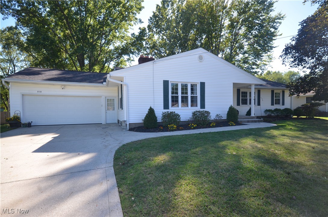 Completely remodeled Tallmadge ranch close to schools, rec center, Maca Pool, Shopping/Restaurants & highway access! Kitchen, baths, roof, furnace, A/C, Windows, flooring, Hot Water Tank, Appliances Electrical panel…it’s all recently updated! The wide open layout is such a rare find for these homes & you will love it! Spacious living room w LVP flooring that flows throughout the home plus crown molding & recessed lighting open to a central flex space. The completely remodeled kitchen includes a breakfast bar, granite countertops, white cabinets & drawers with soft close & solid dovetail construction. Stainless steel french door refrigerator, range, microwave & dishwasher are all included in the sale. Another spacious room with decorative fireplace is currently used as a dining room, but could be a home office, toy, hobby room or additional living space. The dual speed whole house attic fan is great to supplement cooling when you don’t need the AC. All of the bedrooms are a nice size w good closet space & comfy carpeting. The hallway full bath features granite counters, tile surround on the shower/tub & the LVP flooring. Master bedroom is situated at the rear of the home w a private master bath w shower, vanity w drawers and stone counter. The giant unfinished basement is neat & clean with tons of lighting & ready to be finished w freshly painted block filler on the walls & a great workbench that stays. Another decorative fireplace is in the basement & gas lines are easily accessible in the basement laundry area if they are desired on the 1st floor. The back yard is incredible! Nice & flat w tons of space & a 15x14 deck. The welcoming stamped concrete walkway leads to the front porch. 2 car garage w water, outlets, attic access, door to rear yard. Updates include: 2024: Dimensional Shingle Roof. 2020: Kitchen, Bathrooms, Flooring, Furnace, A/C, Widows, Hot Water Tank, Electrical Panel, Sump Pump, Stainless Steel Appliances. Ring doorbell & garage camera stay.