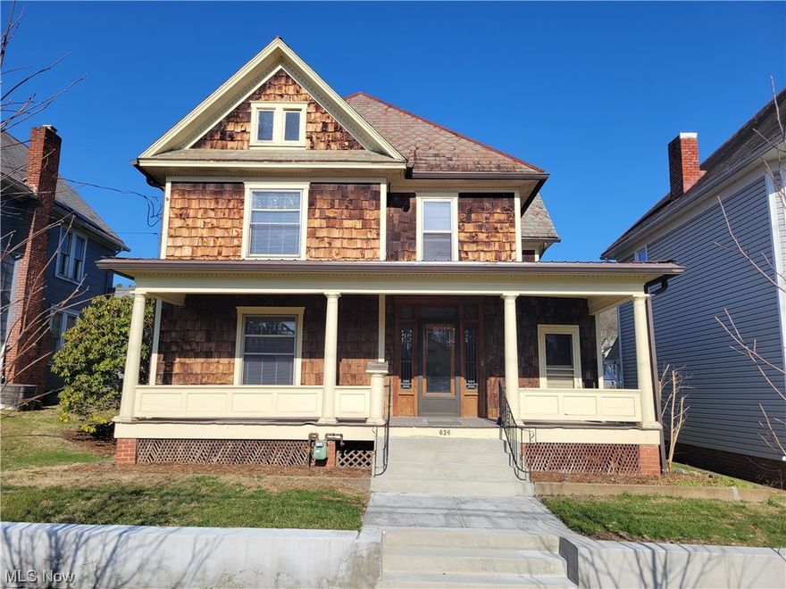 Welcome to your charming 20th-century modern home with a delightful twist! Step onto the red brick road and explore the elegance of this historic gem. As you enter from the large southern front porch, you'll discover two entrances, one of which could serve as a private office with a separate entrance. The grand foyer boasts a great room and a magnificent staircase, adorned with a unique pattern that highlights the soaring ceilings and architectural beauty. One the first floor, the living and dining rooms can be separated by original wooded pocket doors, adding a touch of timeless elegance. Both front door entrances lead to the morning room, which seamlessly connects to the galley kitchen with a cozy breakfast nook. Venture downstairs to find the convenient basement laundry and a full bathroom that has neatly restored. Upstairs, the second floor features an alcove with ample space for various uses, and all bedrooms and the main bathroom are conveniently located on this floor. The attic offers endless possibilities for expansion or customization to suit your needs. Situated on a large level lot, this home boasts all-access off-street parking and a fenced in backyard, providing privacy and space for outdoor enjoyment. Don't miss the opportunity to make this unique property your own!