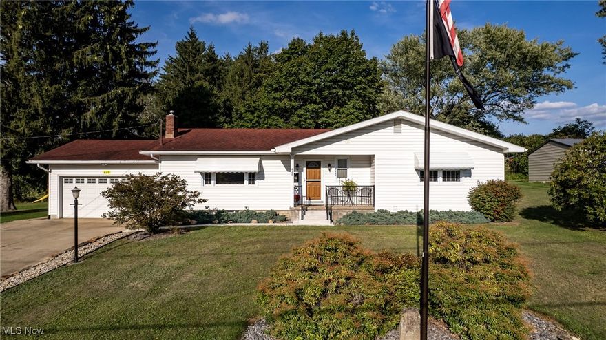 Just on the outskirts of town with a feel of country & nice size lot .64 Acres!  Welcome to this well maintained 3BD Ranch home - larger than it looks - and move-in ready!  The home features a nice size living room, open Kitchen / Dining area with ample cabinets & counter space, Family Room, remodeled 1st floor bath in 2019 - all new with beautiful tiled walls.  Master BD with Master Bath updated 2022 with new vanity, ceramic tile floor & toilet.  BD 2 & BD 3 are both nice size with double closets, 1st floor laundry with stach W/D that will stay.  Full basement with finished room, Full bath, laundry area and ample storage.  2 car garage with wall mount heater & insulate / finished walls, Double cement driveway with extra 3+ car bump out for additional parking, front porch, back deck, shed with lean-to, and 14 x 36 outbuilding from Salem Structures $24,460 - new in 2021.  New windows 2017, New entrance doors front & back 2019, Furnace & C/A 2010, Garage door 2017 + more!