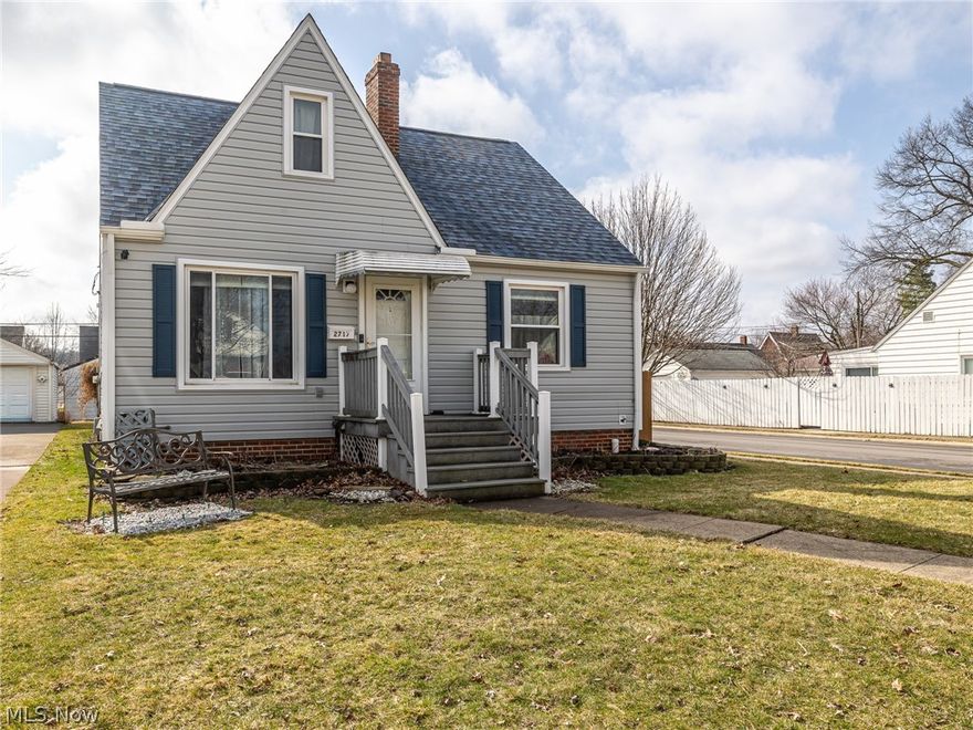 Beautifully updated 3 bedroom, 2 full bath Bungalow with finished basement * Formal living room * Updated eat in kitchen with oak cabinets and granite countertops * 2 bedrooms and full bath on 1st floor and 1 more bedroom up * Basement with finished rec room and full bath * Relaxing front porch * Full privacy fence * 2 1/2 car garage and concrete addition to driveway * 2 exterior cameras * Updates include Roof 2024, Furnace and C/A 2021, Vinyl siding 2019, 1st floor and steps LVP floors 2022, Windows 2016, Both baths updated, Refrigerator and Washer 2025 * Must see today!