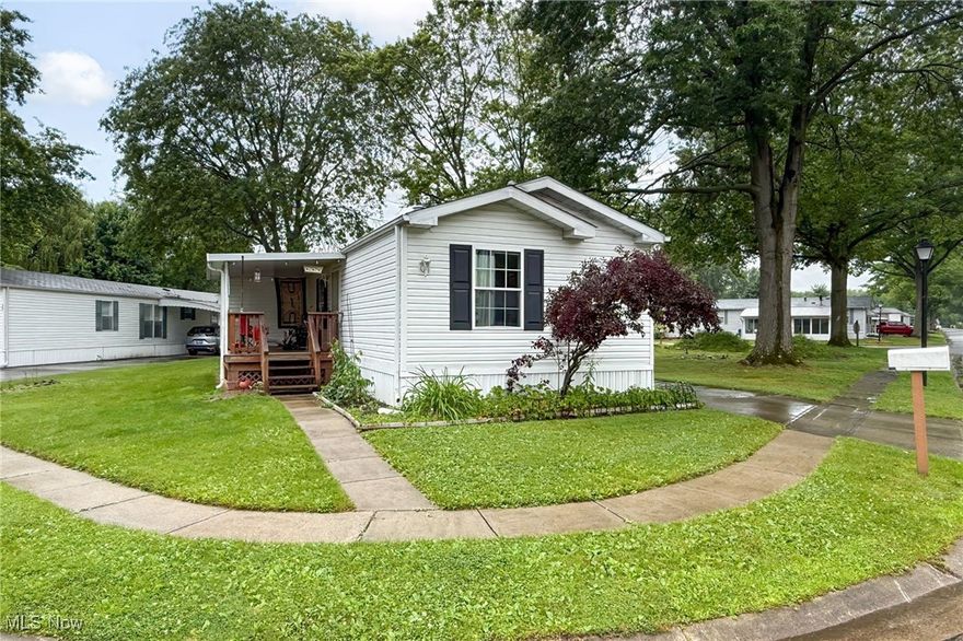 Welcome home to this private, 55+ community! HVAC is serviced annually. Hot water tank is 5 years old. All appliances stay!  Dishwasher does not work (has not as long as owner’s have lived here). Hutch in living room stays! Shower and soaking tub!  All ceilings freshly painted. Storage shed and carport stay!