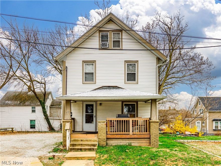 This University of Akron rental property stands out for its recent updates and convenient location. The house features newer vinyl windows, roof, and vinyl siding. Significant improvements have been made including a fully updated kitchen. Both full bathrooms have newer counters and cabinets, the entire first floor has newer vinyl flooring, the electrical system has been upgraded including new wiring and electric panel, furnace and hot water tank have been replaced, plumbing upgrades have been made, the main support beam has been reinforced, and extensive insulation has been added., The third floor has been divided into two bedrooms, bringing the total bedroom count to five. Additionally, the first-floor dining room could serve as a sixth bedroom, as it includes a closet. For security, most of the first-floor windows have additional frames to prevent unauthorized entry. The front porch has been updated with new decking, and the egress entry from the third floor has been rebuilt., Located close to campus and situated on the Roo Line, this property offers a quiet setting on a dead-end court. The double lot provides ample off-street parking for 8-10 cars, and the fenced parking area includes high-security lighting and installed cameras that will remain with the house. Property currently has 4 tenants and provides good monthly cash flow. However, there is room for 2 more tenants and potential for even better monthly cash flow... hurry, this one is a great campus rental and won't last! GREAT OPPORTUNITY FOR AN INVESTOR OR PARENT OF A COLLEGE STUDENT!