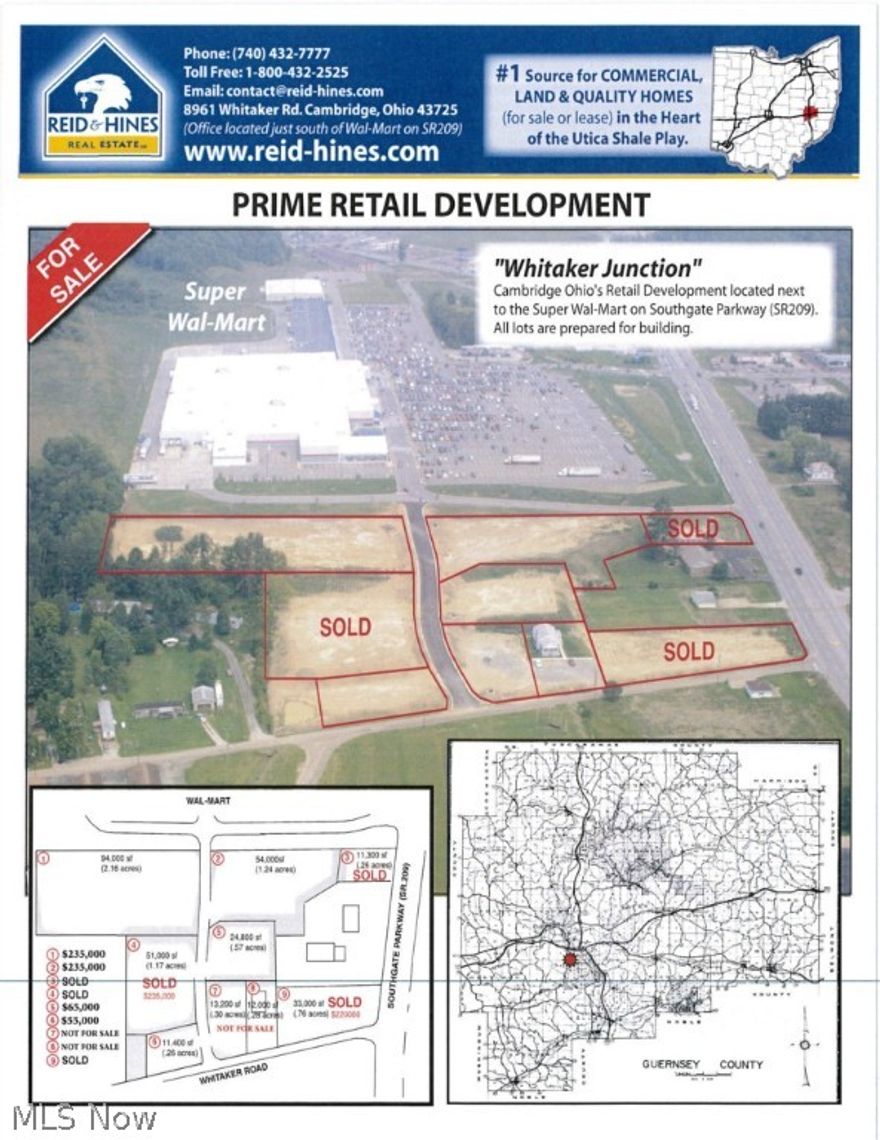 Commercial Development site known as (Whitaker Junction), right next to Super Walmart... Site all ready to go, all utilities at site, except gas. Very high traffic area, just off of Southgate Parkway which averages over 23,000 vehicles passing by per day. Owners are licensed Realtors.  Lot # 5 ...