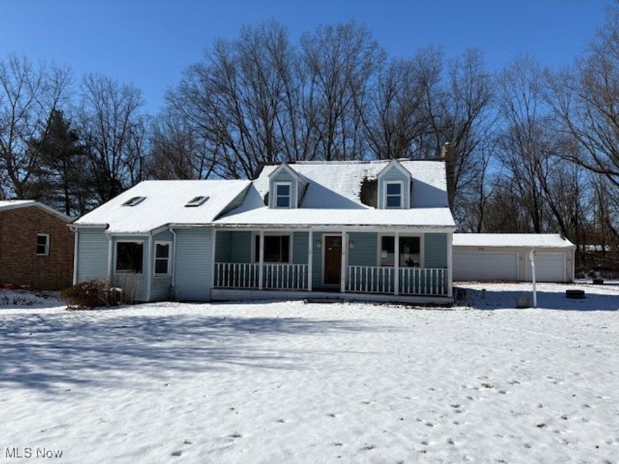 Vinyl sided cape with front porch. Living room and dining room with wood floors. Step down family room with 4 skylights and wood burning stove. Bedroom and half bath on the first floor. Second floor with 2 bedrooms and the main bath. Detached 3 car garage. Concrete driveway. Storage shed and partially fenced back yard. Seller will not complete any repairs to the subject property, either lender required, or buyer requested.  The property is sold in AS-IS. condition.  Buyer to verify all information.  Buyer or Buyer's Agent responsible to check with Building, Zoning, EPA, DEA, Tax Department or any other requirement for intended use.  Buyer to pay for all inspections.  Subject to clear title.