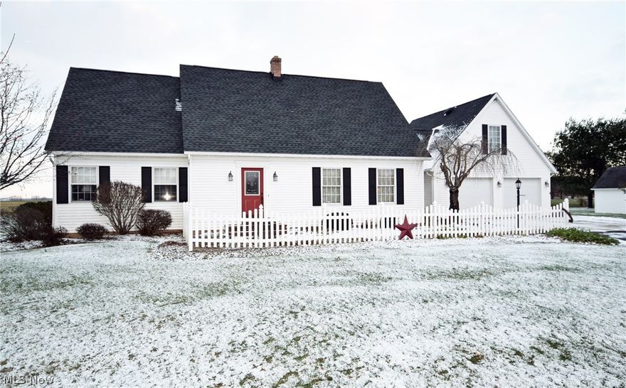 WOW! Take a look at this spacious custom-built 3BD, 2.5BA home, over 2,650SF on just over 2 acres. 1st floor owners' suite with master BA, walk-in closet & first floor laundry make one floor living possible.  Step inside the front door & you're greeted by the partially open staircase on the left & spacious living room with custom brick fireplace to the right. The kitchen includes quality Amish built custom cabinetry with dovetail drawers with full extension slides, can lights, tile back-splash, perfectly sized island & comes with all kitchen appliances. Kitchen/dinning area with a built in desk area. Dining area opens to the stunning sunroom, great views of the entire backyard & features in floor radiant heat allowing enjoyment of the room all year round. Separate mudroom & half bathroom right by the garage completes 1st floor layout. 2nd floor includes 2 bedrooms, a full bathroom & a smaller office/hobby/toy room. Over-sized 2 car garage includes a 2nd staircase to the basement. Basem